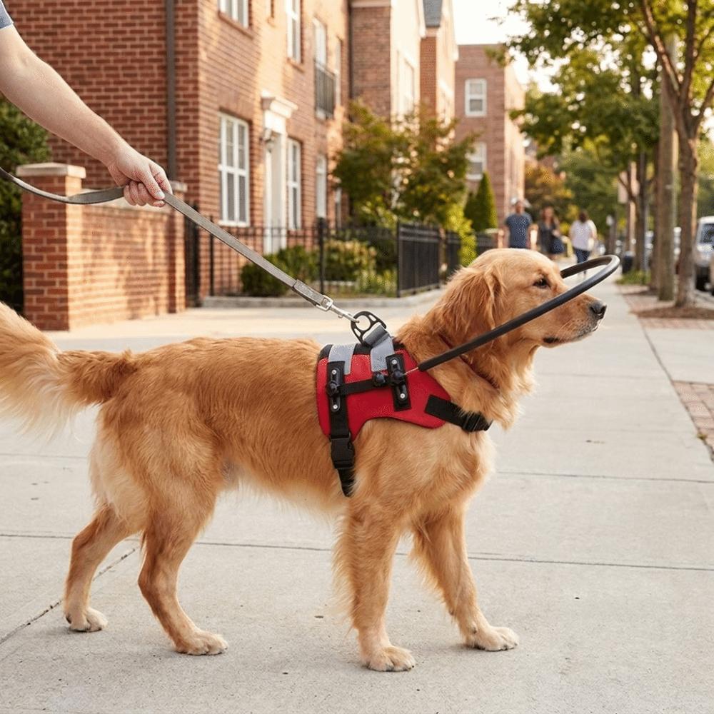 Reflektierender Blindenhund-Sicherheitsstoßfänger Verstellbarer Atmungsaktiver Antikollisionsring Bequemer Sicherheits-Blindenhund-Aufprallring Tägliche Nutzung