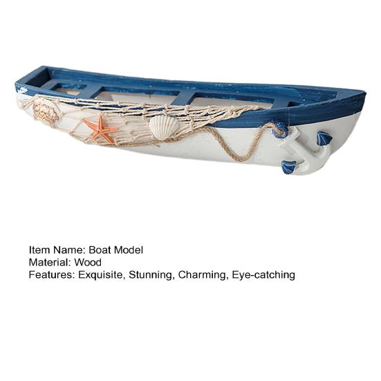 Modellino di Barca in Legno Oceanica Fatto a Mano Stile Spiaggia Rustica Statuetta Canoa Ornamento da Tavolo a Tema Nautico per Soggiorno Camera da Letto