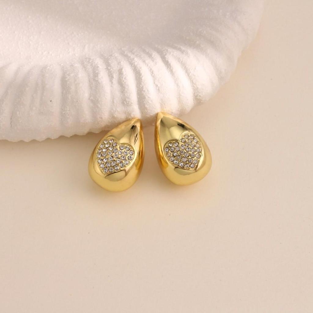 Chic Chubby Water Drop Hollow Stud Earrings