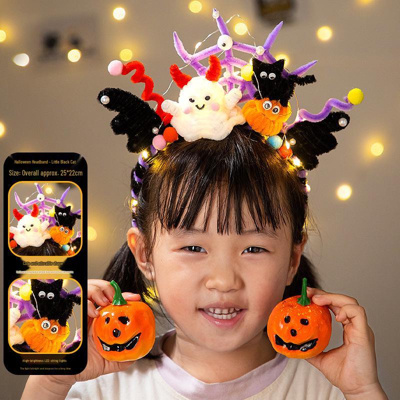DIY Pumpkin Light-Up Headband Kit for Kids - Halloween Party Costume Prop