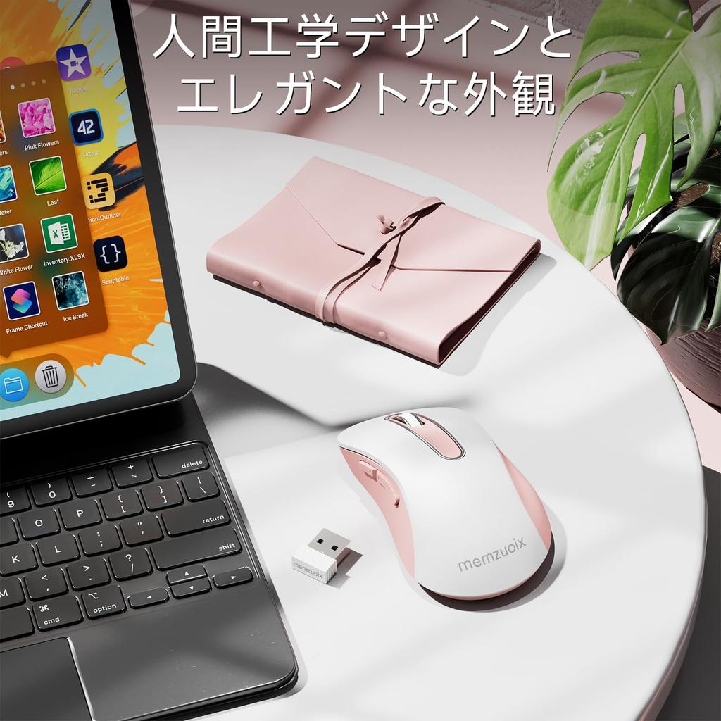 Memzuoix 2.4G Wireless Mouse, 1400 DPI Wireless Computer Mouse (with USB Receiver), Portable USB Wireless Mouse, Cordless Mouse (for Laptops, PCs,