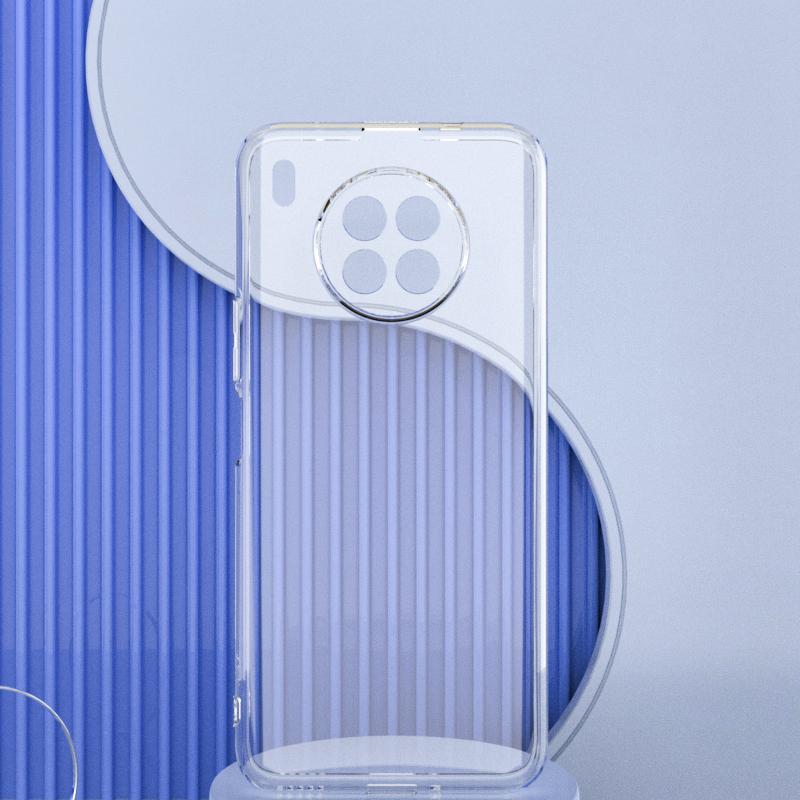 Durchsichtige Hülle für Honor 50 Lite Hülle auf Huawei Honor 50 Lite Bumper stoßfest transparentes Silikon Handy-Funda schwarze matte Hülle