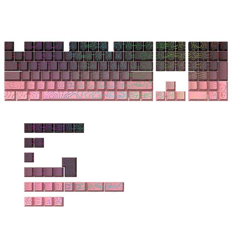 Original Height Side Engraved Keycaps Premium PBT Contour4.0 Theme for 61 64 68 75 84 87 Mechanical Keyboards