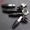 JCD 1pc 3pin Male Female Panel Audio Microphone Jack Plug Connector Black Silver YS145BG YS146BG Copper Contact XLR Metal Socket