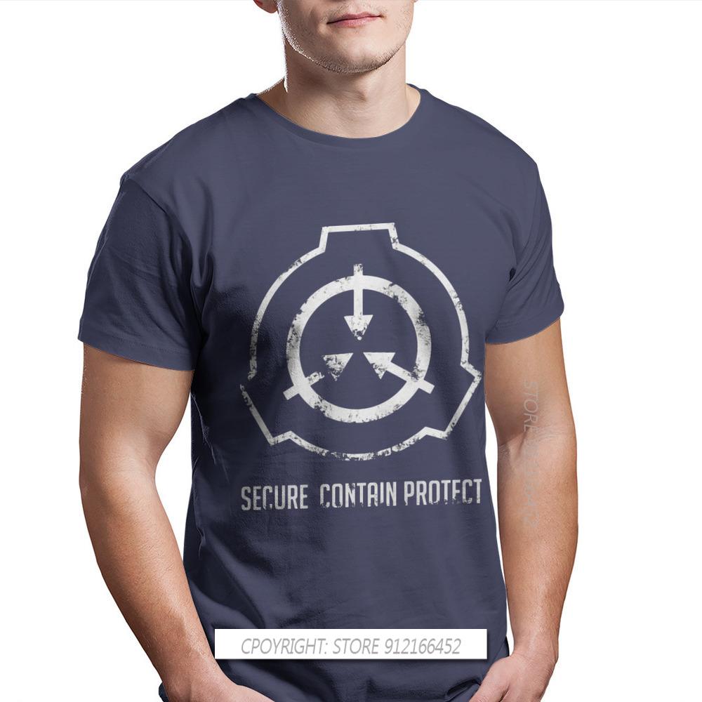 Secure Contain Protect Men TShirt SCP Foundation Fictional Organization Crew Neck Casual T Shirt Humor Top Quality Gift