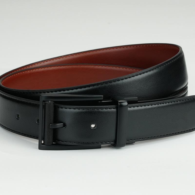 Belt Can Be Rotated and Punched with Needle Holes and Switched on Both Sides of Cowhide Leather Genuine Leather Pants Belt