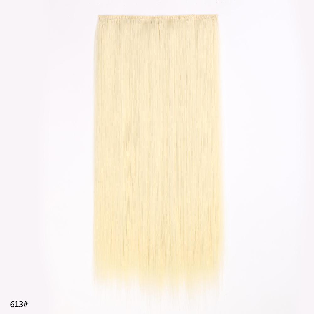 Synthetic Hair Extension Clip Ins One Piece With 5clips Long Straight Hair Brown Blonde Color For Women Daily Use