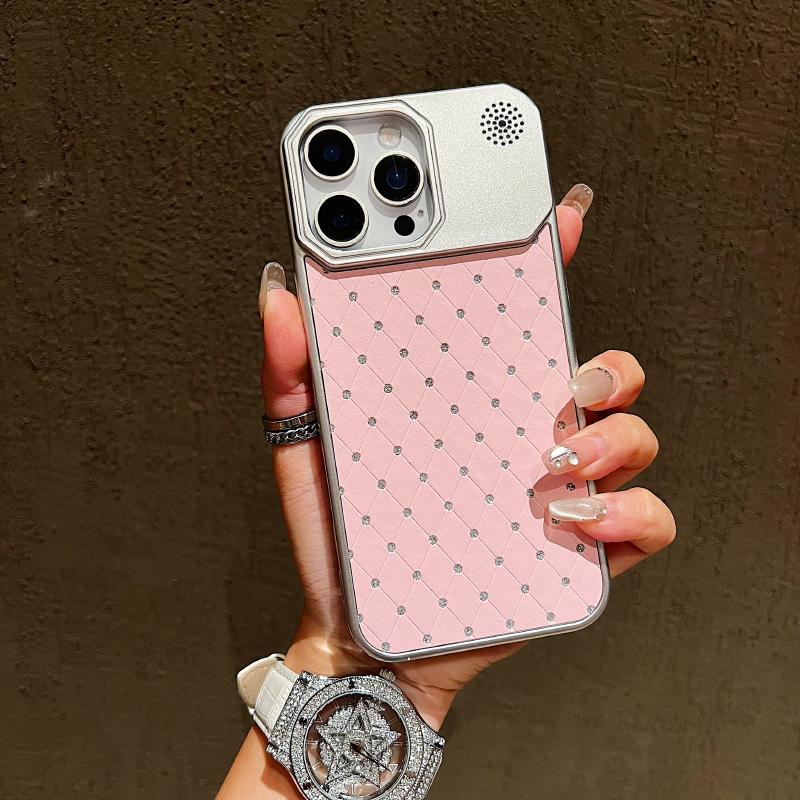 New Diamond Grid Plating Soft TPU Bumper Phone Case For iPhone 17 Pro Max 15 14 16 Pro Max Plus Air Back Cover With Aromatherapy