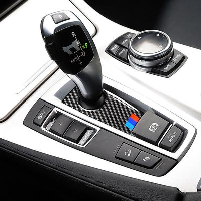 Nový interiér auta z uhlíkových vláken Kryt panelu řazení Obložení Samolepky na auto Dekorační potisk pro BMW F07 F10 F25 F26 2009-2016 X3