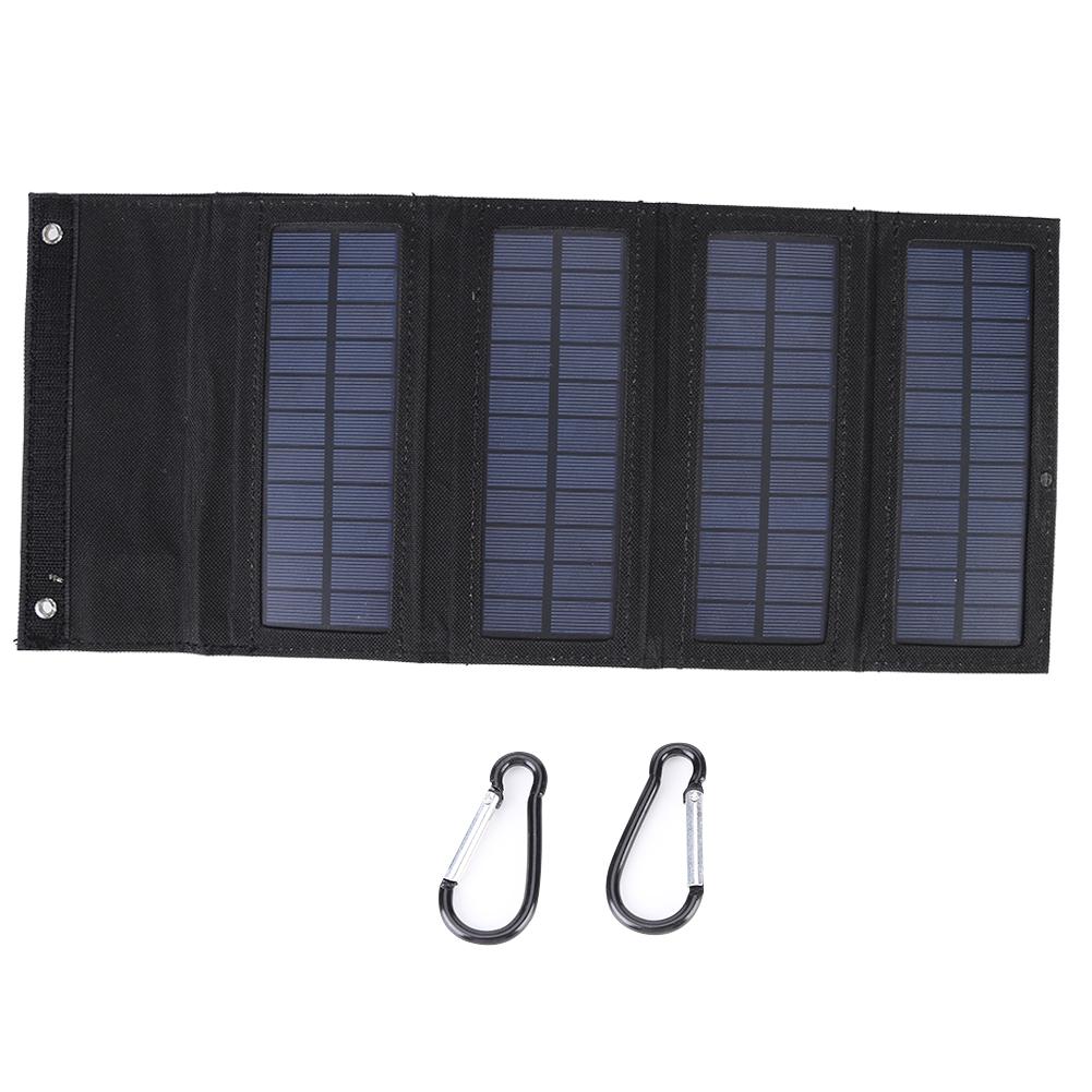 

8W Solar Panel Charger Monolithic Silicon 4 Fold Battery Charger Solar Panel Lightweight Scratchproof for Tourism Camping Hiking чёрный