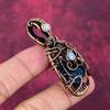 Evil Eye Copper Watermelon Tourmaline Pendant Copper Wire Wrapped Dainty Jewelry