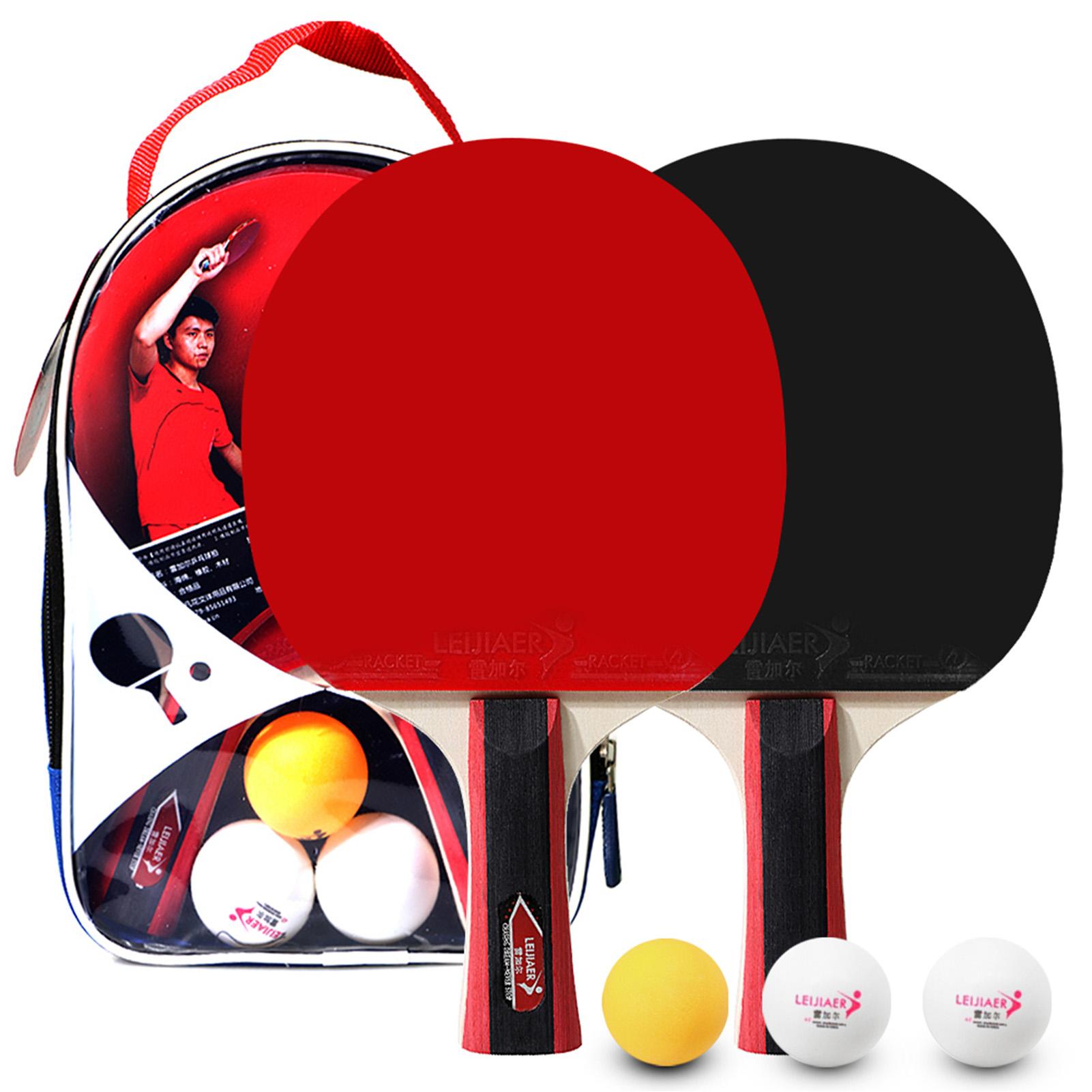 7 ply table tennis racket Table Tennis 2 Player Set 2 Table Tennis Bats Rackets and 3 Balls with Cover Bag