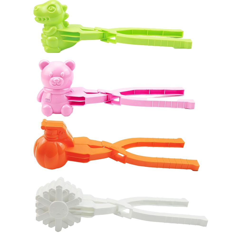 4Pcs Snowball Maker Clip For Kids Adult Heart Snowflake Duck Shape Clip Tongs for Outdoor Sand Snow Ball Mold Toys Sports Toys