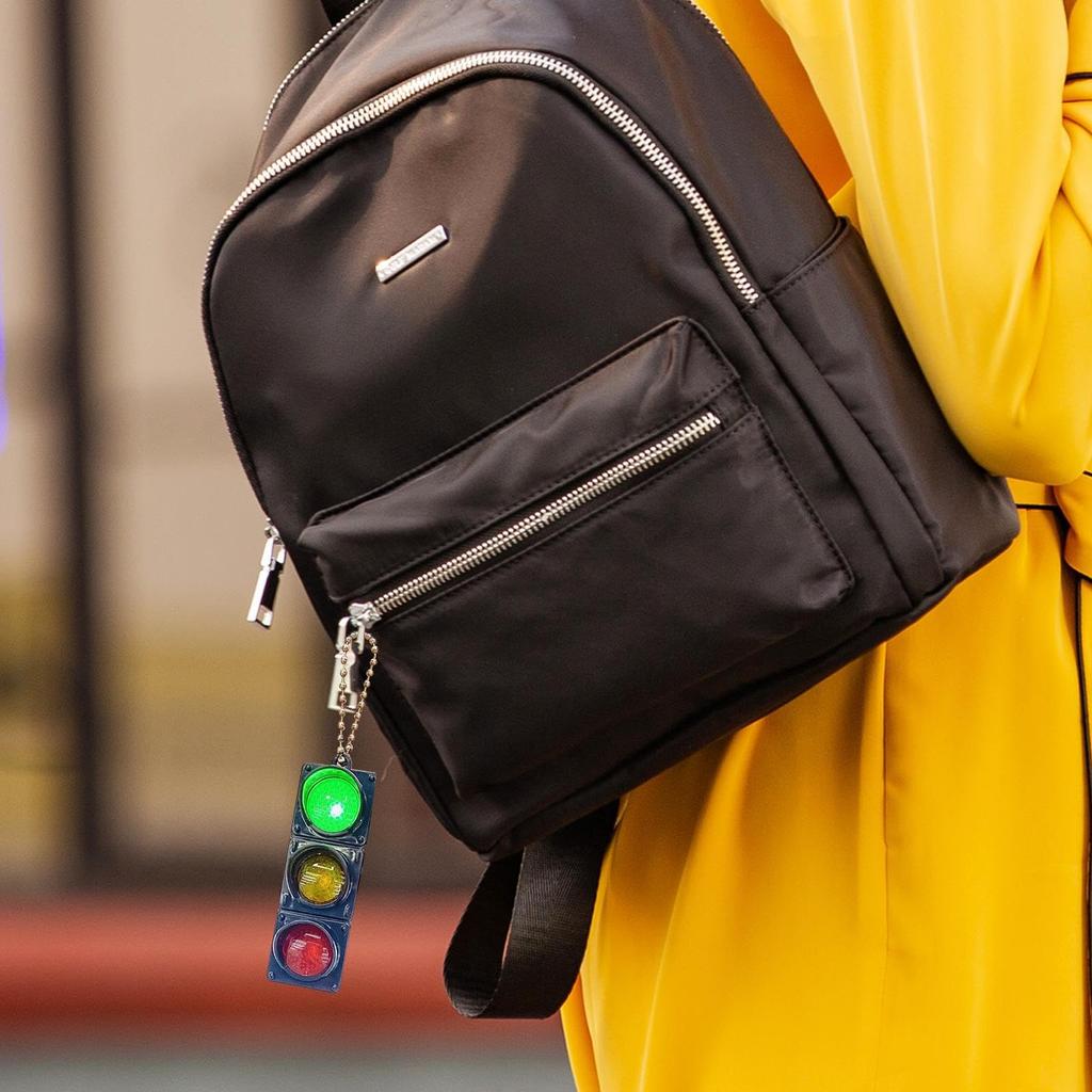 Traffic Light Keychain, Traffic Light Keychain, Car Keychain Backpack Pendant Traffic Light Model Car
