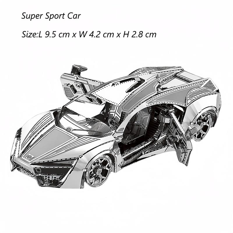 3D Metal Puzzle Super Sport Car Diy Handmade Vehicle Assembly Model Jigsaw Puzzle Toys For Adult Kids
