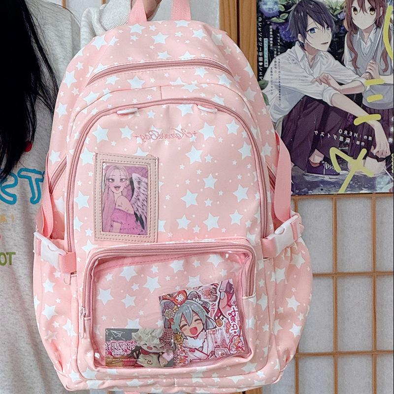 New Korean Style Cute Star Ita Backpack Lightweight School Bag for Teens High Value Ins Fashion Casual and Versatile Ita Bag