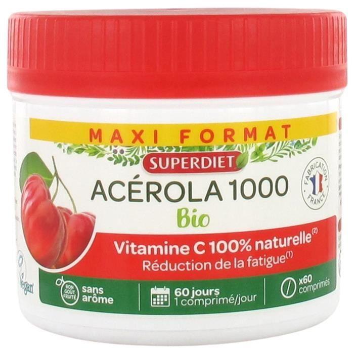 Superdiet sd acérola 1000 bio maxi pot sd 60 cp