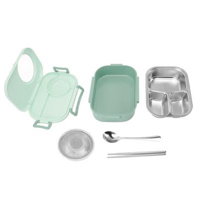 1450ml Bento Lunch Box Stainless Steel Compartment Thermal Bento Box Double Layer Bento Containers for Students