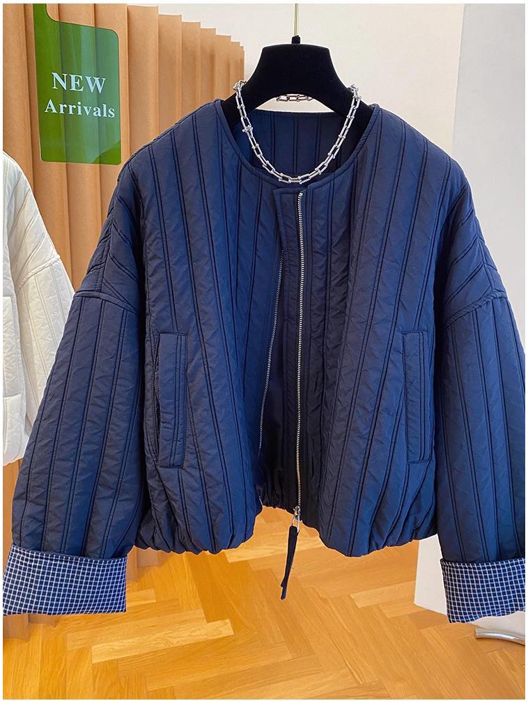 2025 Spring/Autumn Korean Chic Plus Size Quilted Loose Cotton Jacket for Women
