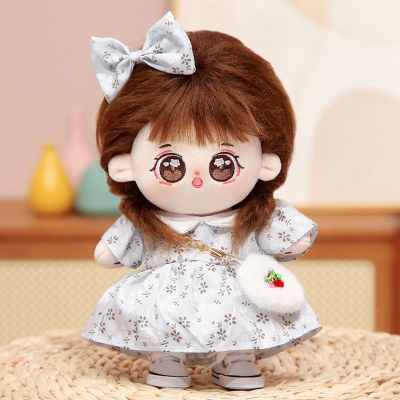 20cm Cotton Doll with Clothes Plush Doll Girl Dress Up Doll Girl Couple Celebrity Gift