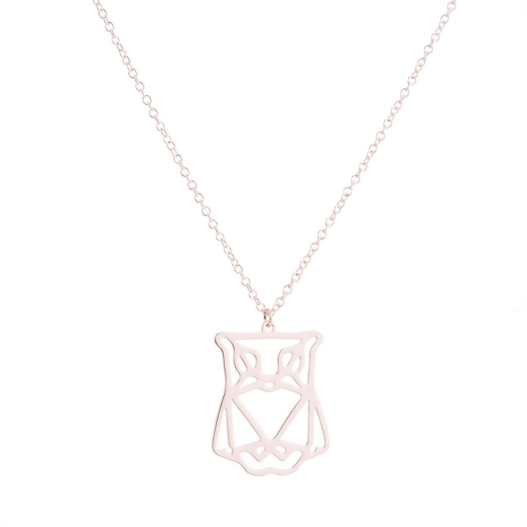 Elegant Women's Stainless Steel Origami Pendant Necklace