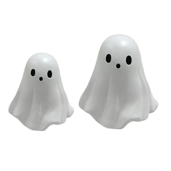 Halloweenská figurka ducha Mini roztomilý duch Netopýr Srdce Socha Pryskyřice Stolní ozdoby pro Domov Kancelář Stolní dekorace