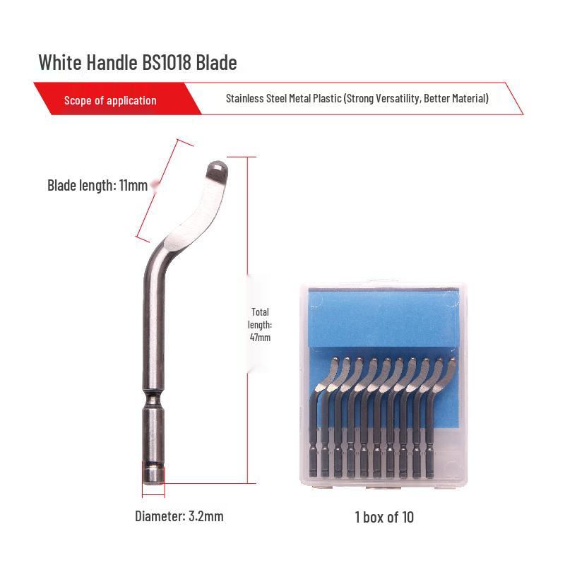 Plastic Handle Deburring Scraper Tool with Stainless Steel BS1010 Chamfering Blade 1018