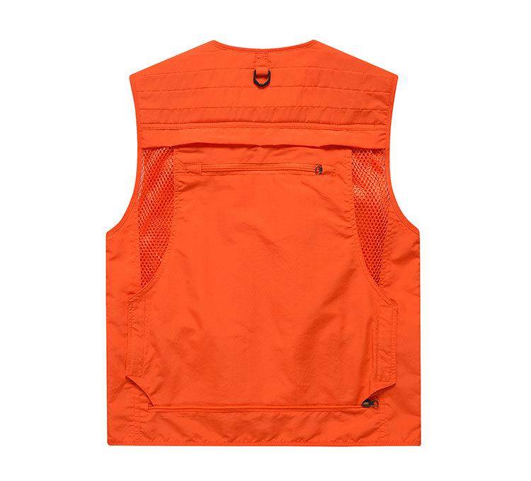 Men's Multi-Pocket Outdoor Fishing Photography Vest, V-Neck Sleeveless Plus Size Workwear 7898 Thin Design