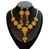 Set di collane da donna in oro puro 24K 9999 oro vero Dubai Medio Oriente Fiore di Loto