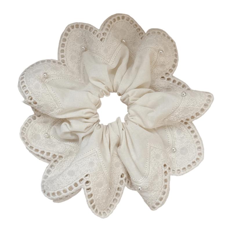 Elegant Lace Scrunchie Hair Tie Soft Fabric Hair Accessory For Women Girls Daily Party Wedding Casual Prom Occasion