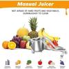 Manual Juice Squeezer Aluminum Alloy Hand Pressure Juicer Pomegranate Orange Lemon Sugar Cane Juice Kitchen Bar Fruit Tool