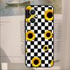 Checkerboard Sunflower Cover For OPPO Reno 14F 11F 12F 13F 10 11 12 13 14 Pro 7 8 Lite OPPO Find X6 X8 X9 Pro Case