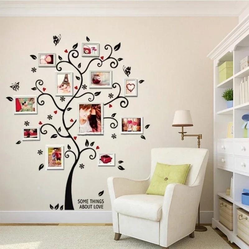 New 100*120Cm 3D DIY Removable Photo Tree Pvc Wall Decals/Adhesive Wall Stickers Mural Art Home Decor Household Supplies