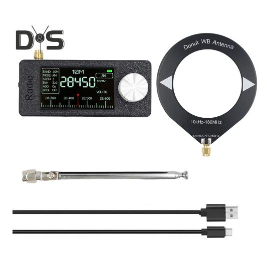 0,5-108 MHz Tragbares Mini-Radio mit 1,9-Zoll-IPS-Bildschirm LSB/USB/AM/FM Mini-Taschenradio Allband-Radioempfänger mit Antenne