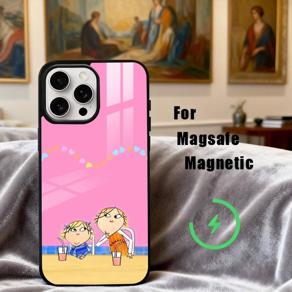 Custodia per Telefono C-Charlie-E e L-Lola-A Per iPhone17,16,15,14,13,12,11 Plus,Per Copertura di Ricarica Wireless Magnetica