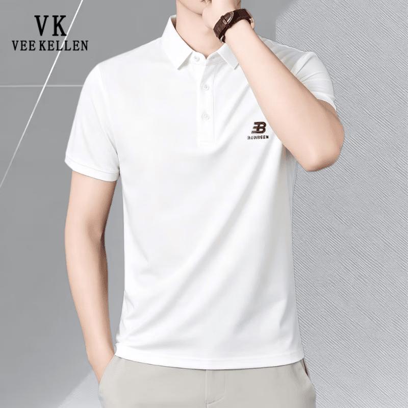 VEE KELLEN Men s Summer Lapel Polo Shirt M