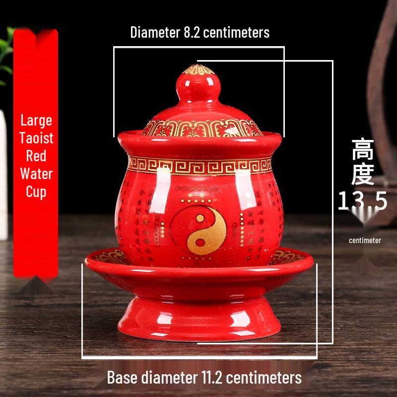 Coppa per Acqua per Altare Buddista in Ceramica di Loto con Mantra della Grande Compassione - Tazza per Offerte a Guanyin