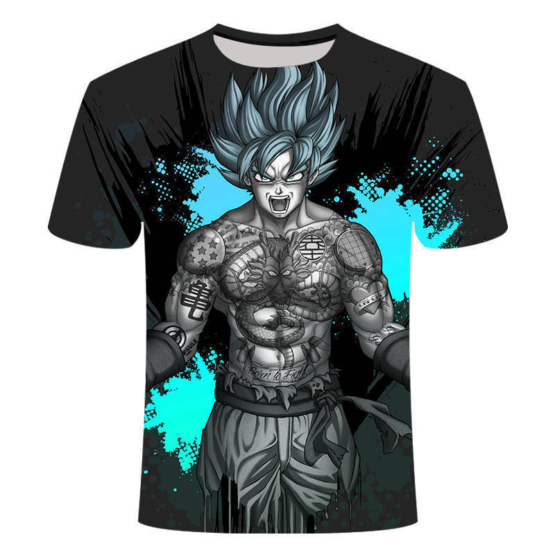 

2025 MINISO New Boys Girls Summer T-shirts Dragon Ball Z T Shirt 4-14 Years Old Kids 3D Goku Vegeta Print Casual Short Sleeve Shirts 100