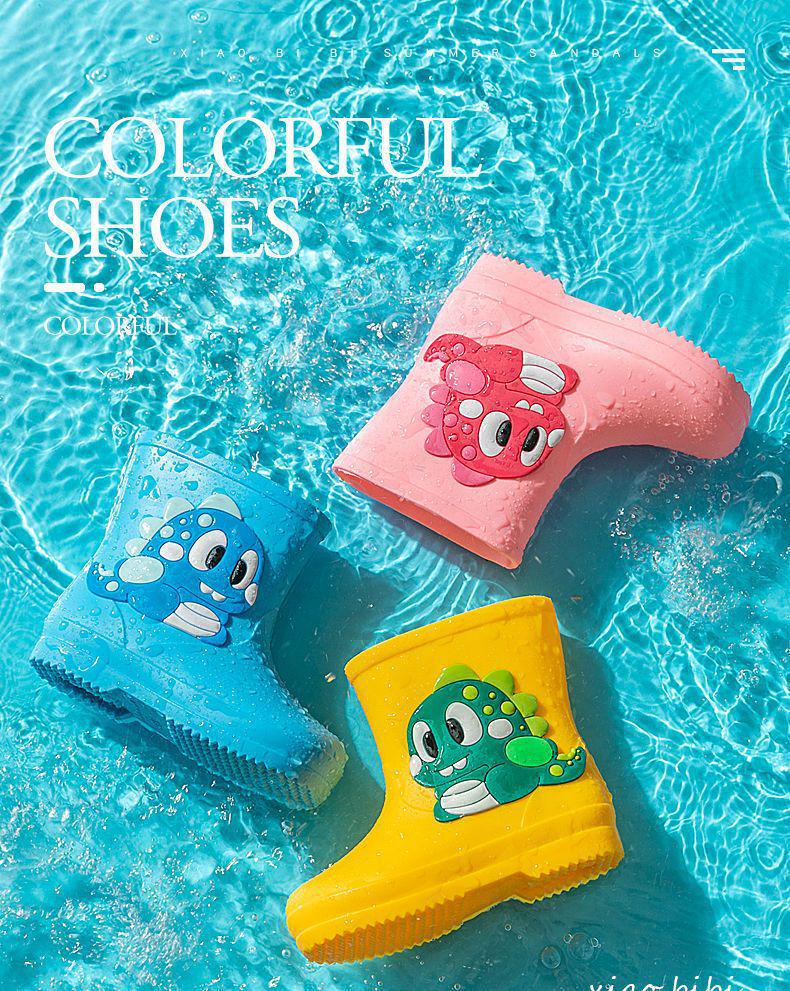 Cartoon Baby Non-Slip Waterproof Rubber Rain Boots - Cute Toddler Shoes