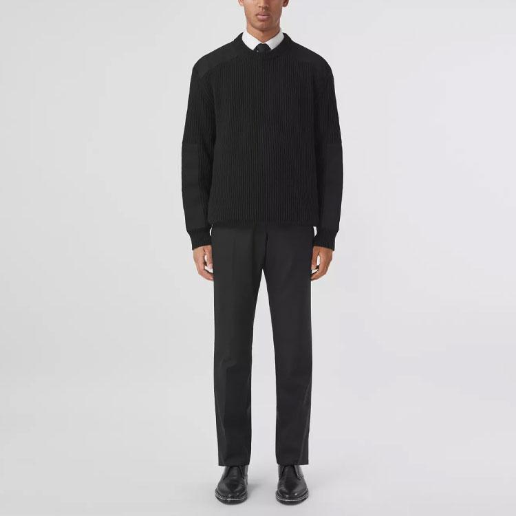 Burberry Sweaters Men's Black Crew Neck Moderate A-line 80489651