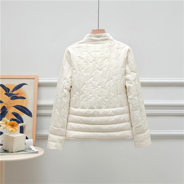 Women's V-Neck Lightweight Down Jacket - 2025 Autumn/Winter, 90% White Duck Down, Stylish Slim Fit Outerwear