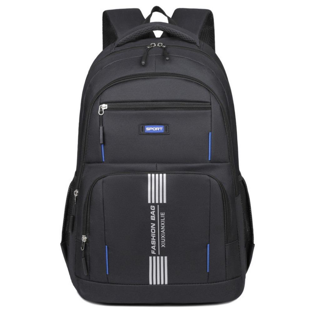 

Solid Color Men s Backpacks Multi-functional Business Computer Bag High School Student чёрный