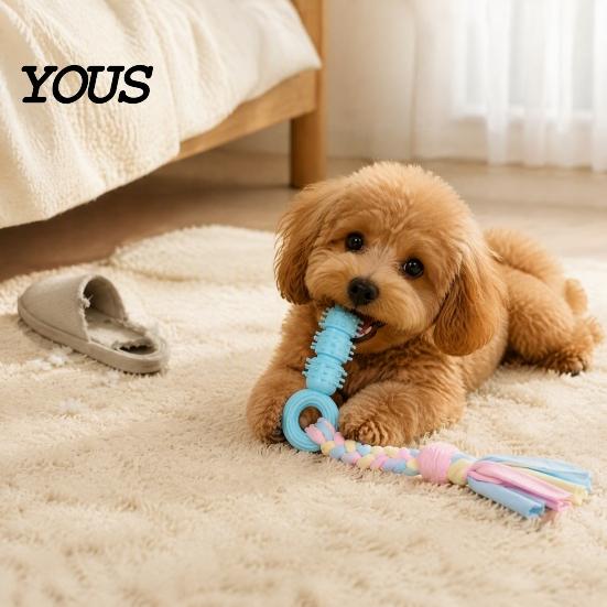 Interactive Tug Toys for Dogs Spiky Dog Chew Toy with Cotton Rope, Pet Molar Stick Toy, Safe Home Use Small Medium Teeth Cleaning Stress Relief