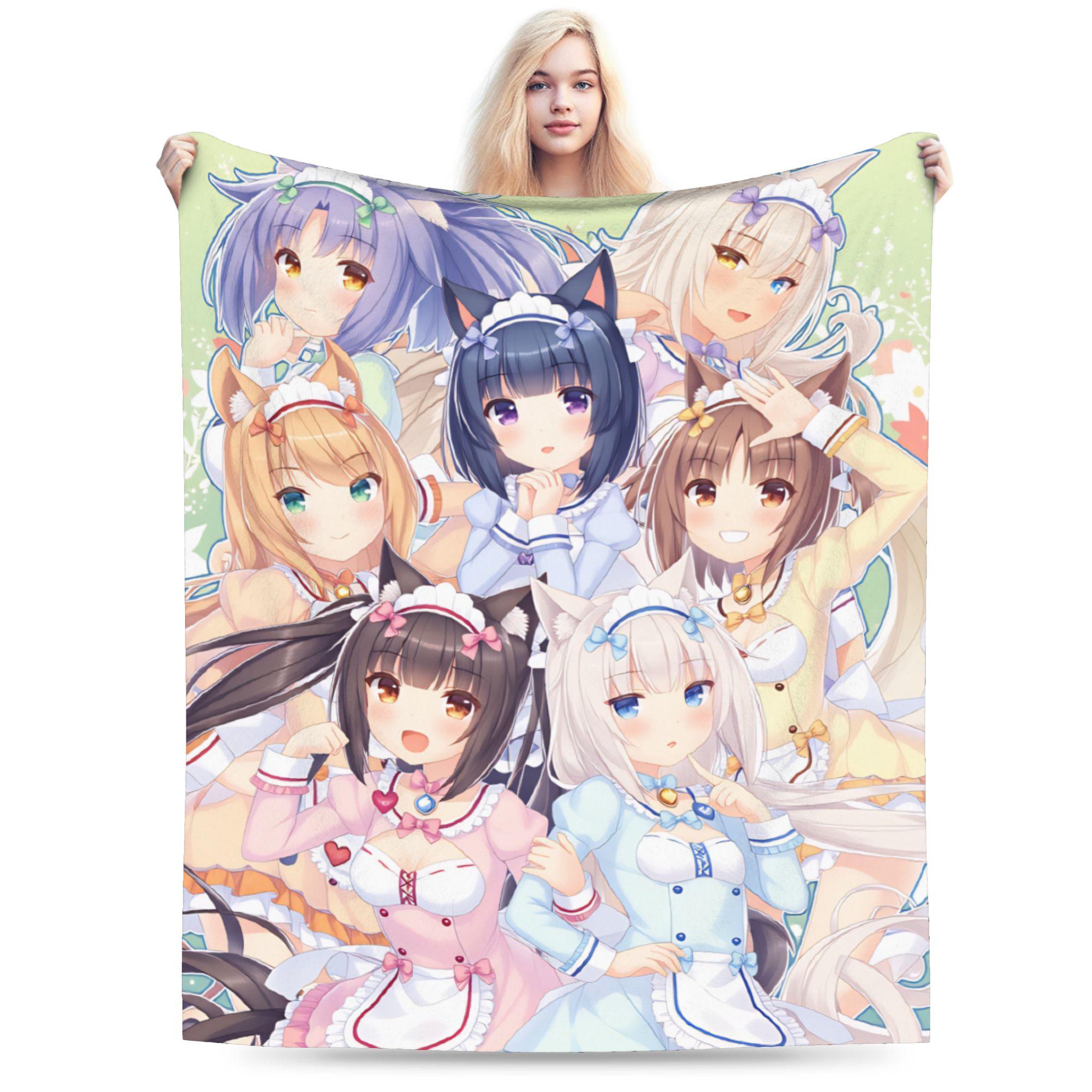Nekopara  Flannel Blanket Autumn  Soft Warm Throw Blanket for Child Couch Chair Print Bedspread Sofa Bed Cover 130x150cm