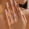 Delicate Star Opening Rings for Women Exquisite Silver Color Shining Cubic Zirconia Finger Rings Party Statement Jewelry