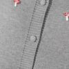 Mushroom Embroidered Knit Cardigan