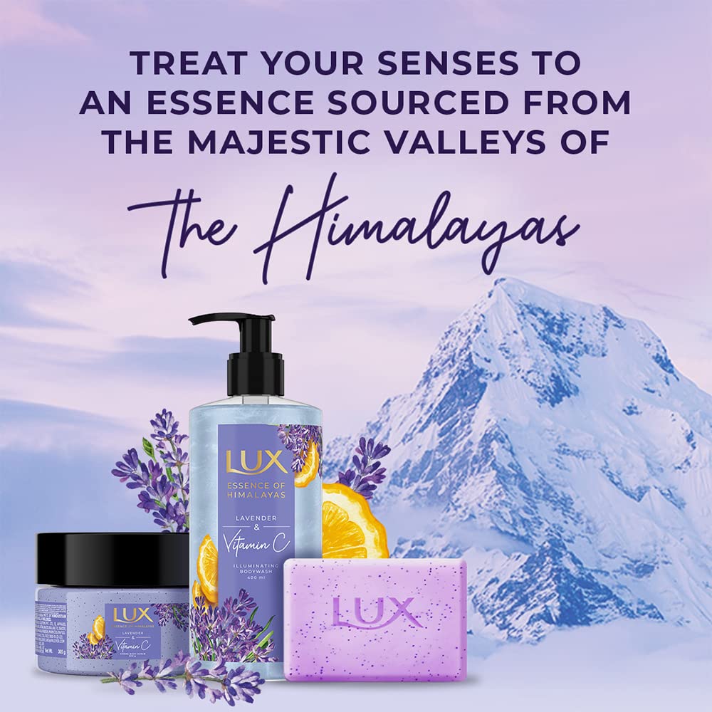 Lux Essence Of Himalayas Lavender & Vitamin C Creme Body Scrub 300 Ml Exfoliating Natural Glow Gentle Polishing Paraben Free Skin Care