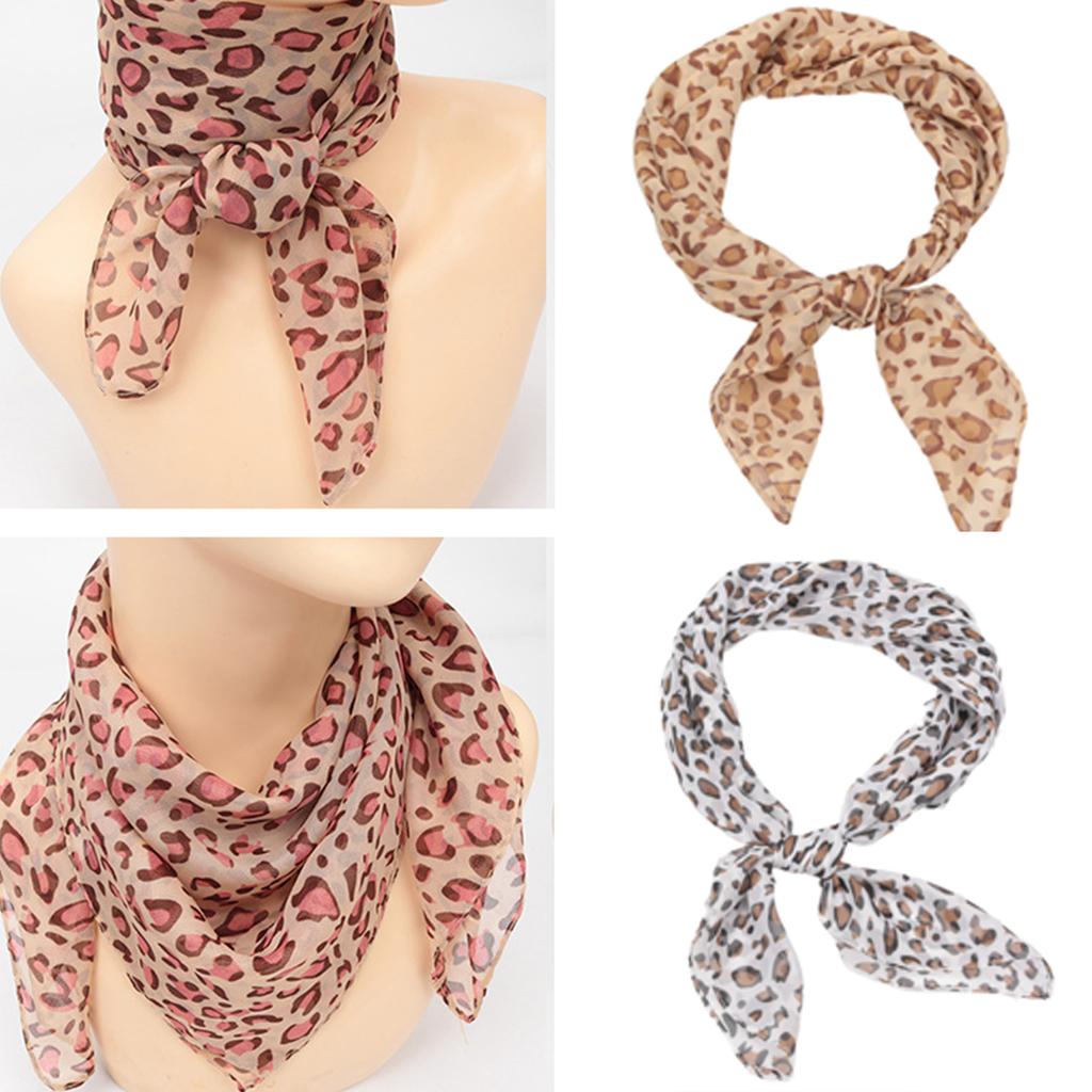 Leopard Print Scarf for Women Fashionable Soft Comfortable Fabric Neck Wrap Kerchief for Daily Commute or Daily Wear