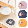 Cartoon Dog Floor Drain Mat Anti-odor Kitchen Sink Seal Mat  for Bathroom Hair Collection