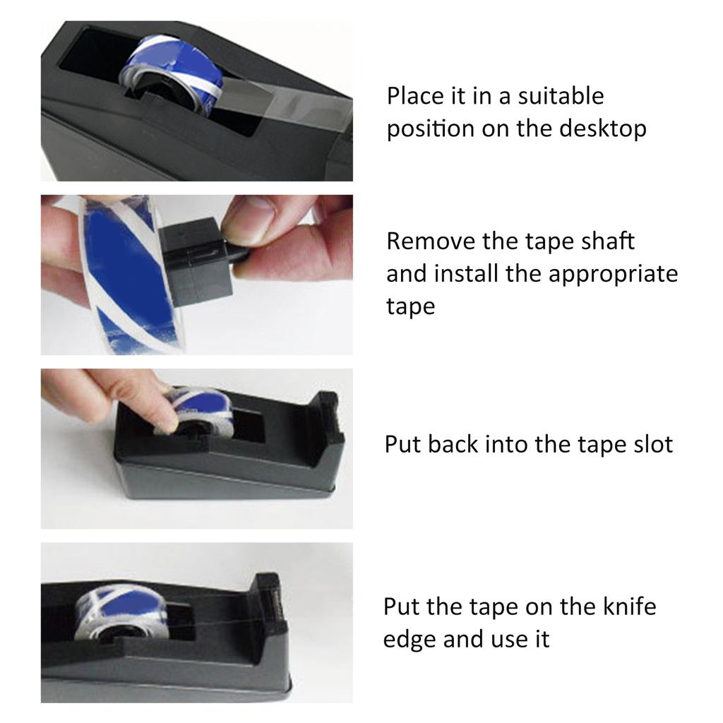 Black Tape Dispenser Heavy Duty Tape Cutter New Tape Holder  Home Office